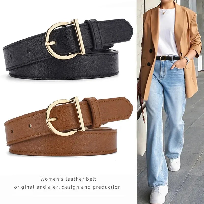 Women's Belt Fashion High-quality Pin Buckle Belt Genuine Luxury Soft