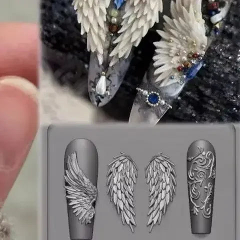 3D Mold Silicone Nail Art Decorations DIY Flower Bow Angle Wing