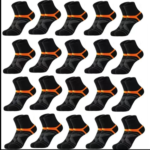 3 Pairs Men's Socks Hiking Black Sports Basketball Socks Casual Soft