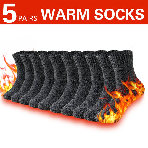 3 Pairs Winter Thick Towel Men's Socks Man's Outdoor Sports Long Socks