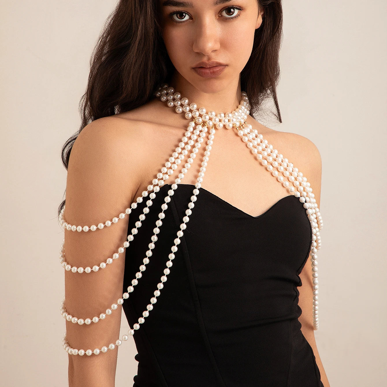 Ingemark New in 2024 Bridal Tassel Imitation Pearl Shoulder Chain