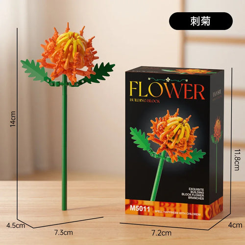 Simulation Building Blocks Flowers Eternal Bouquet Micro Brick Rose