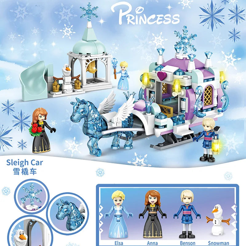 Disney Princess Elsa Ice Castle Princess Magic Castle Set Building