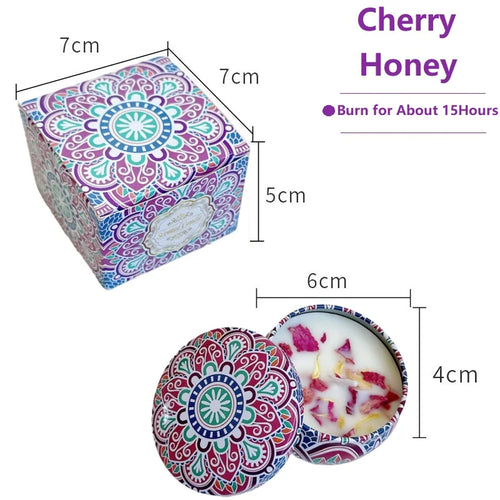 1/4PCS Vintage Scented Candles Soy Wax Candle Jars Flower Fragrance