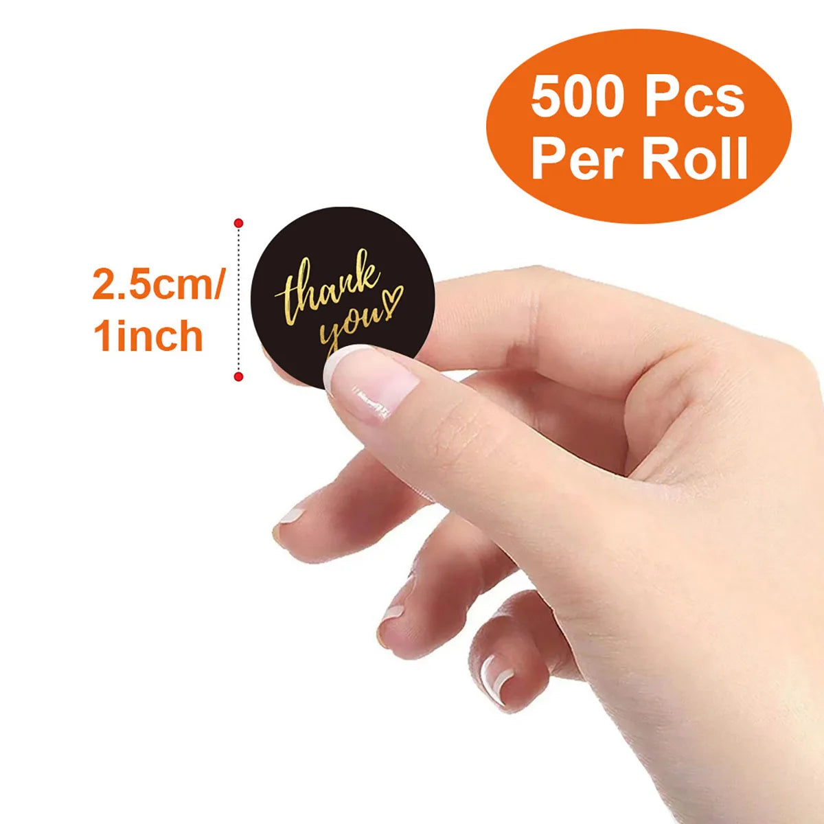 50-500pcs 1inch Blue Thank You Stickers For Envelope Sealing Labels