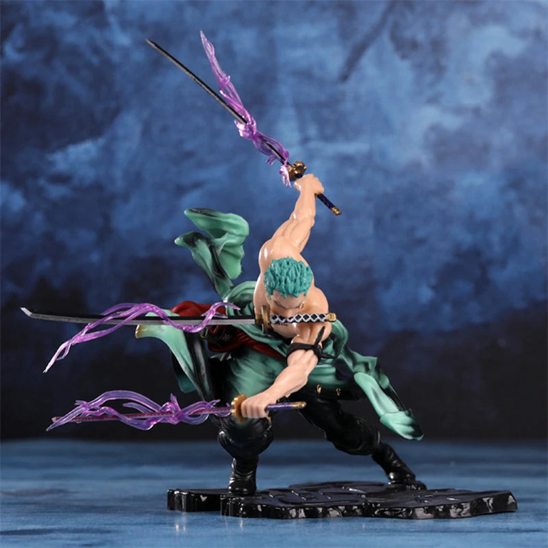 One Piece 10CM Figure Toys Anime GK Roronoa Zoro Three-blade
