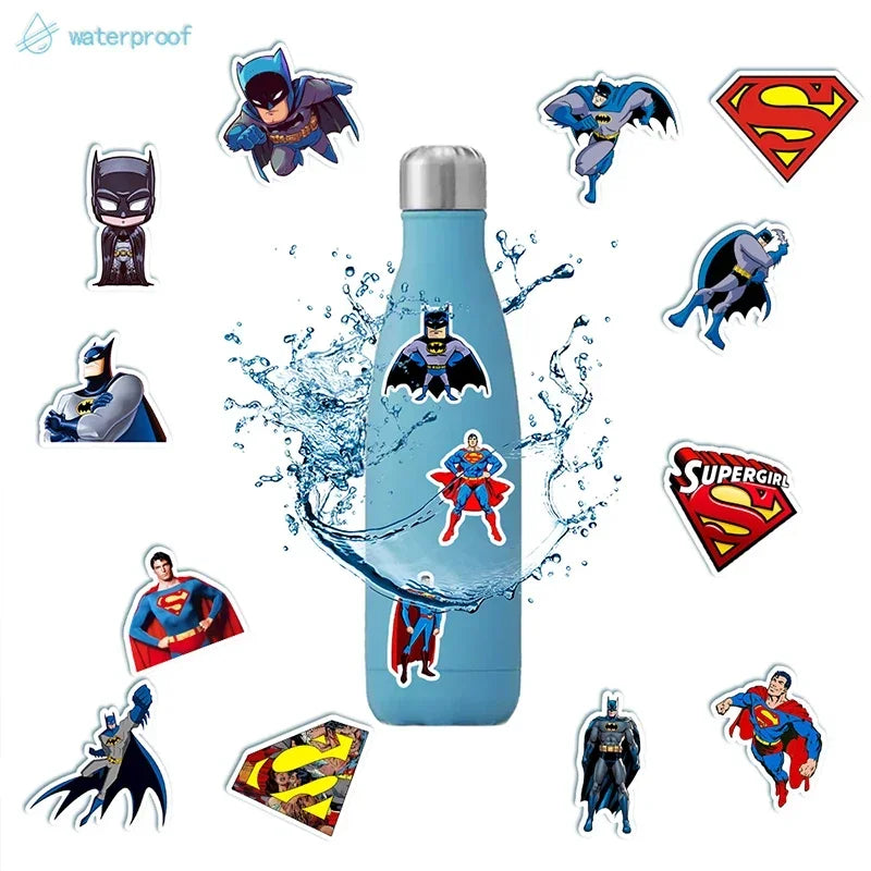 Cool Cartoon Batman Stickers Superman Anime Decal for Skateboard Phone