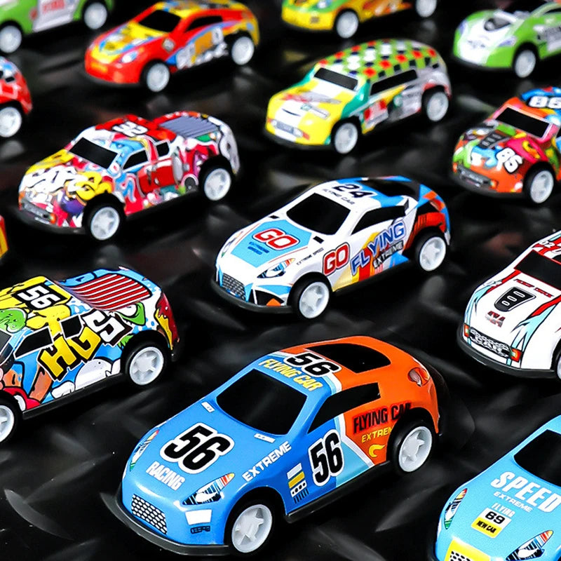 48 Pieces Mini Car Set Inertia Pull Back Cars for Boys Plastic Vehicle
