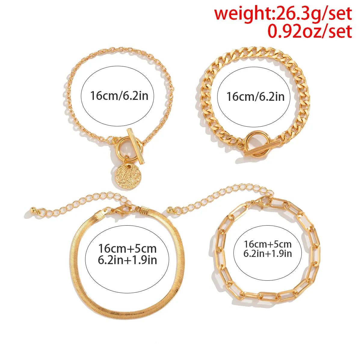 Punk Cuban Link Chain Coin Pendant Bracelet for Women on Hand Vintage