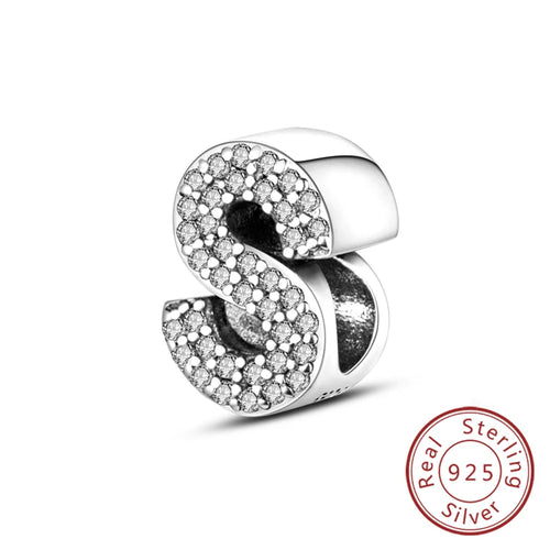 Charms Fit Original Bracelet A-Z Alphabet Charms Beads 925 Sterling