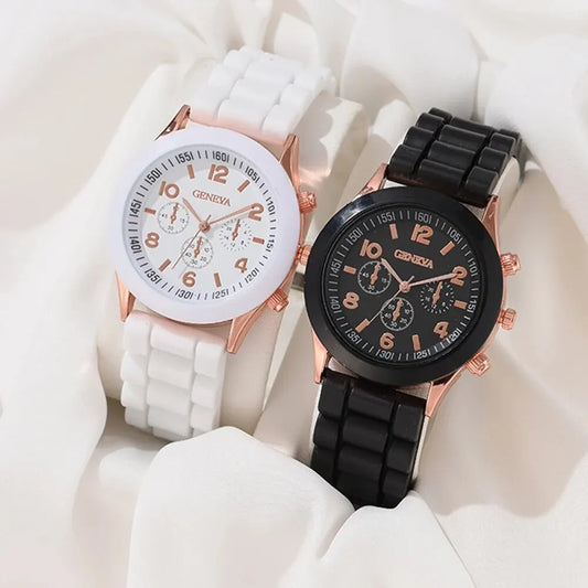2Pcs Luxury Women's Watch Set Fashion Luxury Elegant Alloy Wristwatch