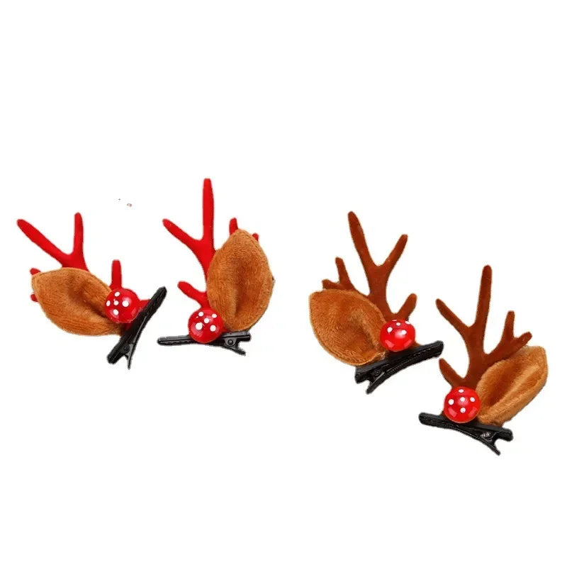 Christmas Antler Hair Clips Pendants Xmas Ornaments Merry Christmas