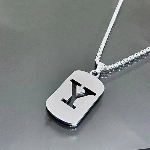 Stainless steel Men Women Pendant Necklace Hollow 26 Mother Without