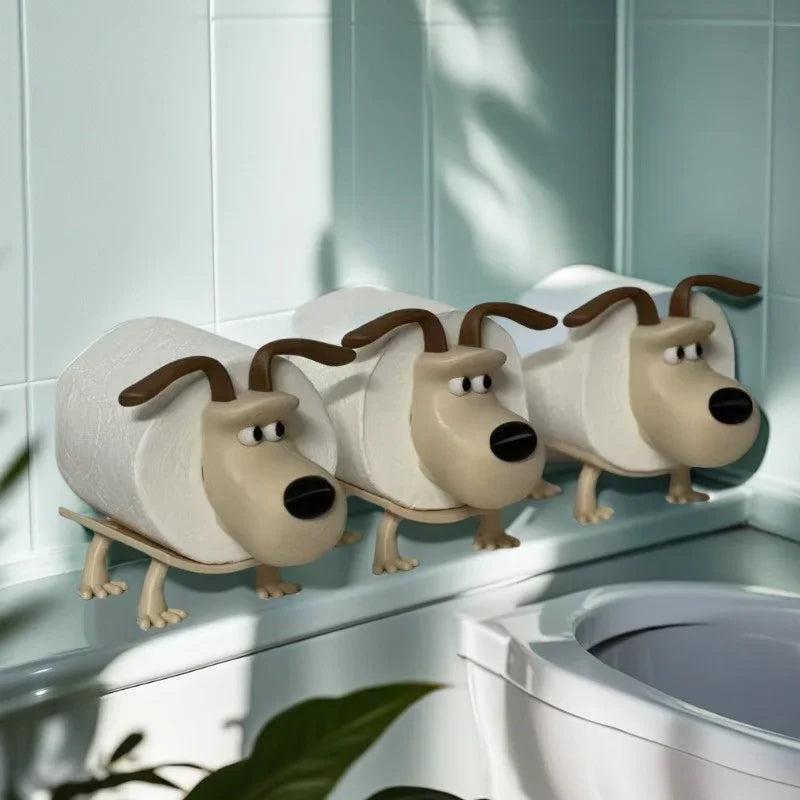 Puppy Toilet Holder Home Decor Bathroom Accessory Storage Suitable for