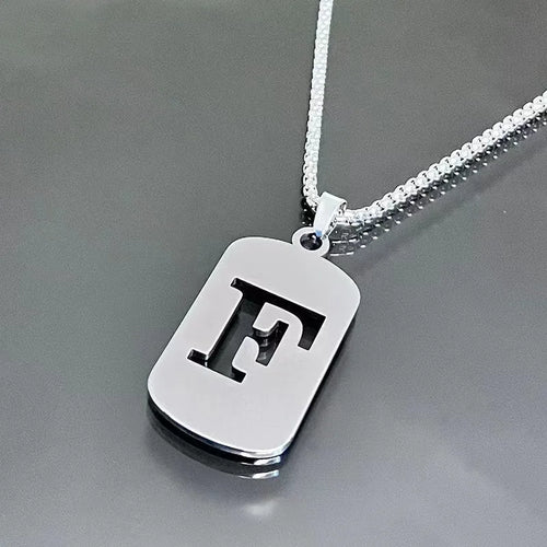 Stainless steel Men Women Pendant Necklace Hollow 26 Mother Without