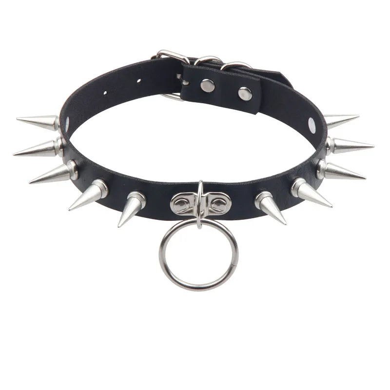 1pc Fashion Punk Gothic Necklace Collar, Rivet Choker Y2K Necklace For