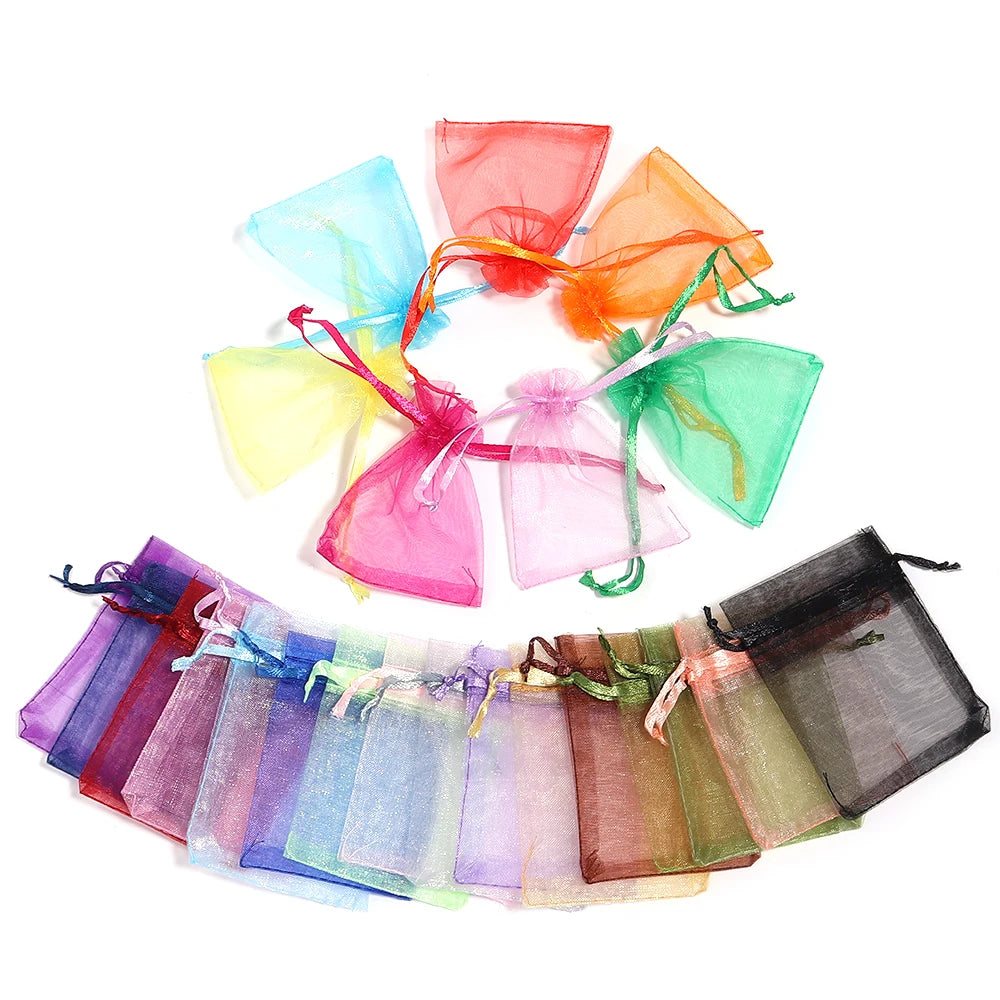10pcs/Lot 24 Colors Organza Bags Jewelry Bag Wedding Gift Storage