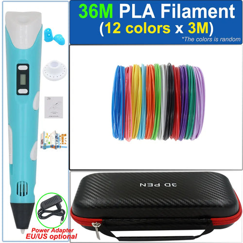 Children's 3D Pen 3D Drawing Printing Pen with LCD Screen Power
