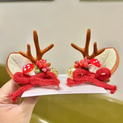 Christmas Antler Hair Clips Pendants Xmas Ornaments Merry Christmas