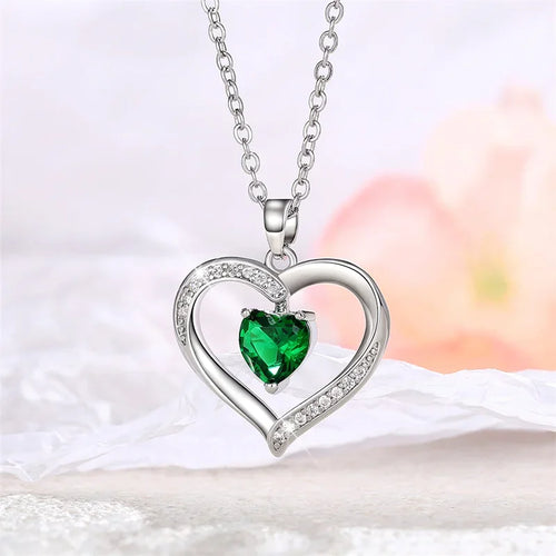 Elegant Style Heart shaped Pendant Necklace Hollow Design Mother's Day