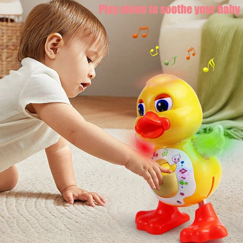 Electronic Toys Dancing Duck Funny Blink Eyes Flashing Light Shake The