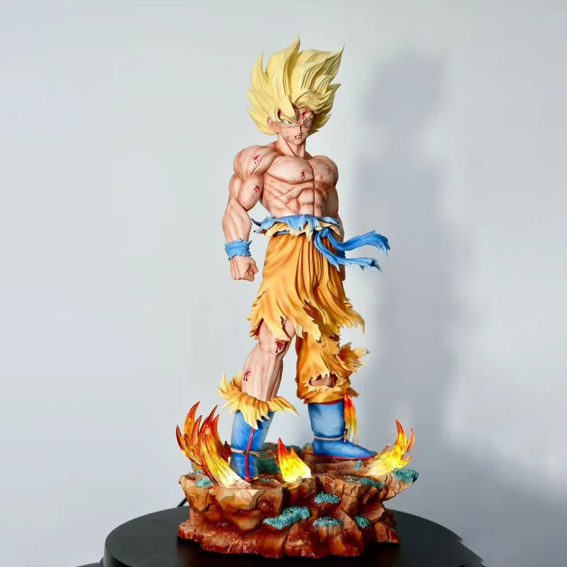 Jt Statue Dragon Ball Z Son Goku Figure Replaceable Heads Led Base