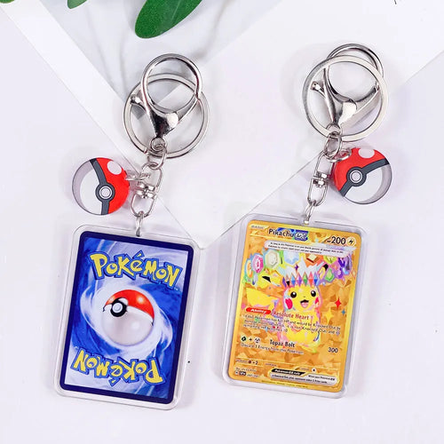 Pokémon Card Cute Acrylic Car Keychain Accessories Pikachu Charizard