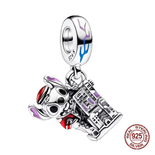 New S925 sterling silver Disney Mickey Mouse pendant bead suitable Fit
