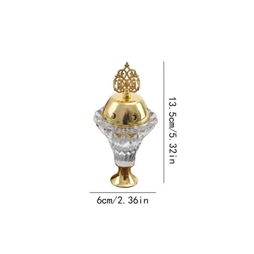 1Pc Artificial Crystal Incense Burner With Cover Aromatherapy Diffuser