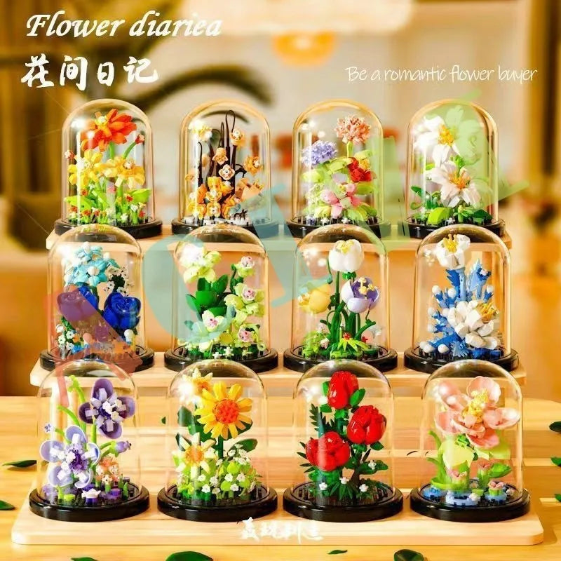 Diy Micro Flower Building Blocks Mini Bricks Particles Eternal Life