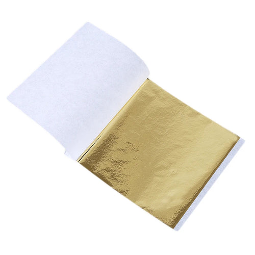 100 Pcs Sheets Pure 24K Gold Foil Leaf Anti-Aging Gilding For Food