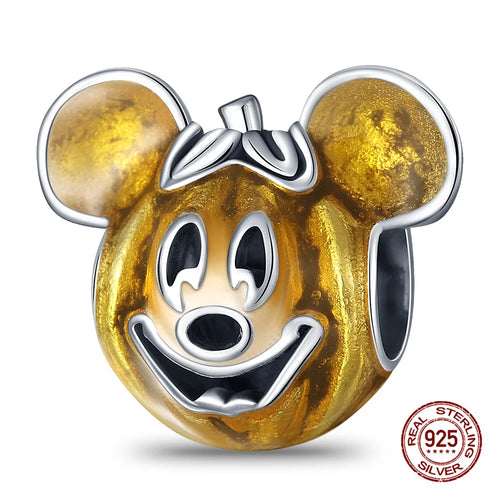 New S925 sterling silver Disney Mickey Mouse pendant bead suitable Fit