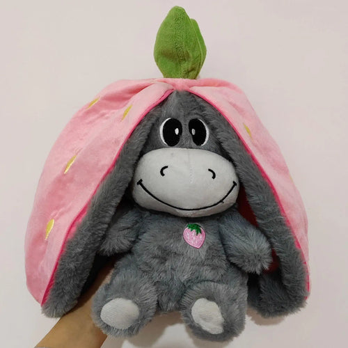 Baby Strawberry Donkey Plush Toy Stuffed Creative Into Fruit Transform