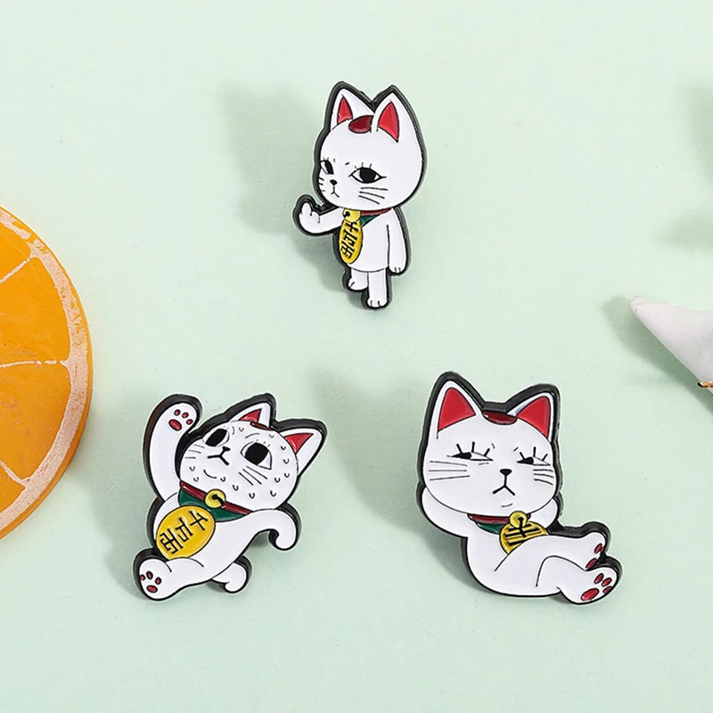 Turbo Granny Cat Spying Enamel Pins Cartoon Anime Characters Cat
