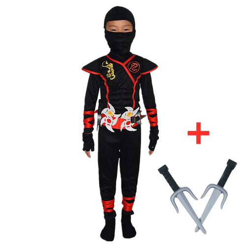 Boys Ninja Deluxe Costume for Kids with Weapon Accessories Kids Kung