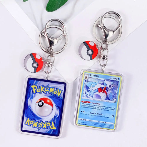 Pokémon Card Cute Acrylic Car Keychain Accessories Pikachu Charizard