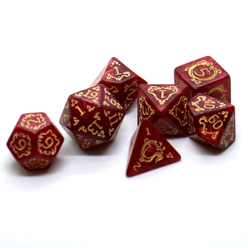 7-piece Dragon Pattern DND Dice Set, Multi sided D4 D6 D8 D10 D12 D20