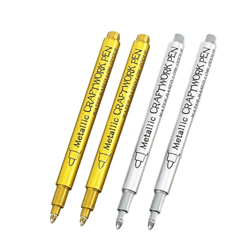 4/6pcs Waterproof Permanent Metallic Brush Paint Marker Pens DIY Resin