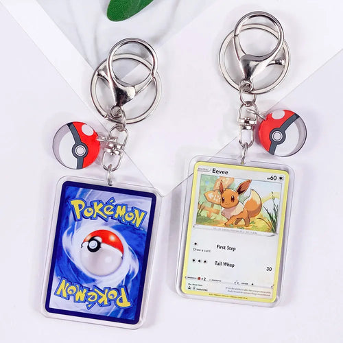 Pokémon Card Cute Acrylic Car Keychain Accessories Pikachu Charizard