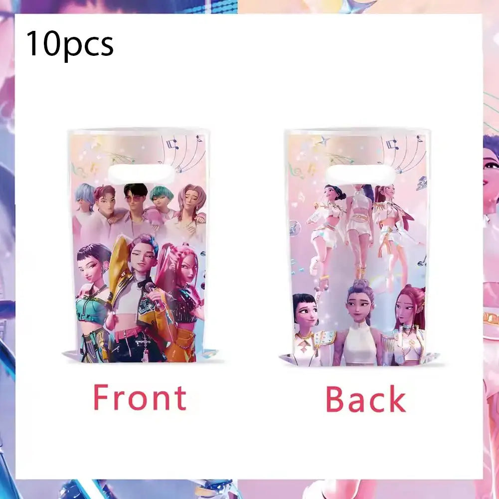 10PCS K-Pop Demon Hunter Theme Party Gift Bags Birthday Candy Bags