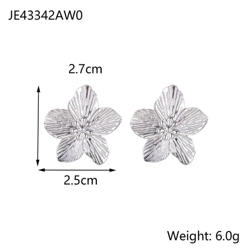 CARLIDANA Flower Stainless Steel Statement Earrings for Women Floral