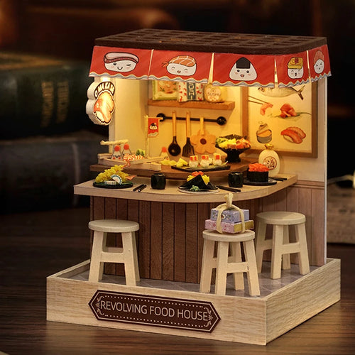 DIY 3D Puzzles Wooden Toy Miniature Dollhouse Handmade Doll House