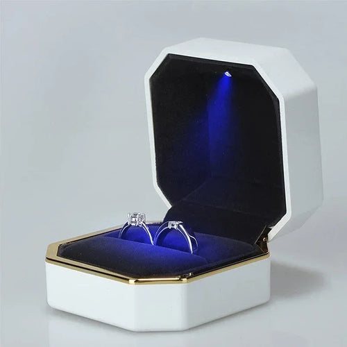 New 1PCS Luxury Ring Box Square Velvet Wedding Ring Case Jewelry Gift