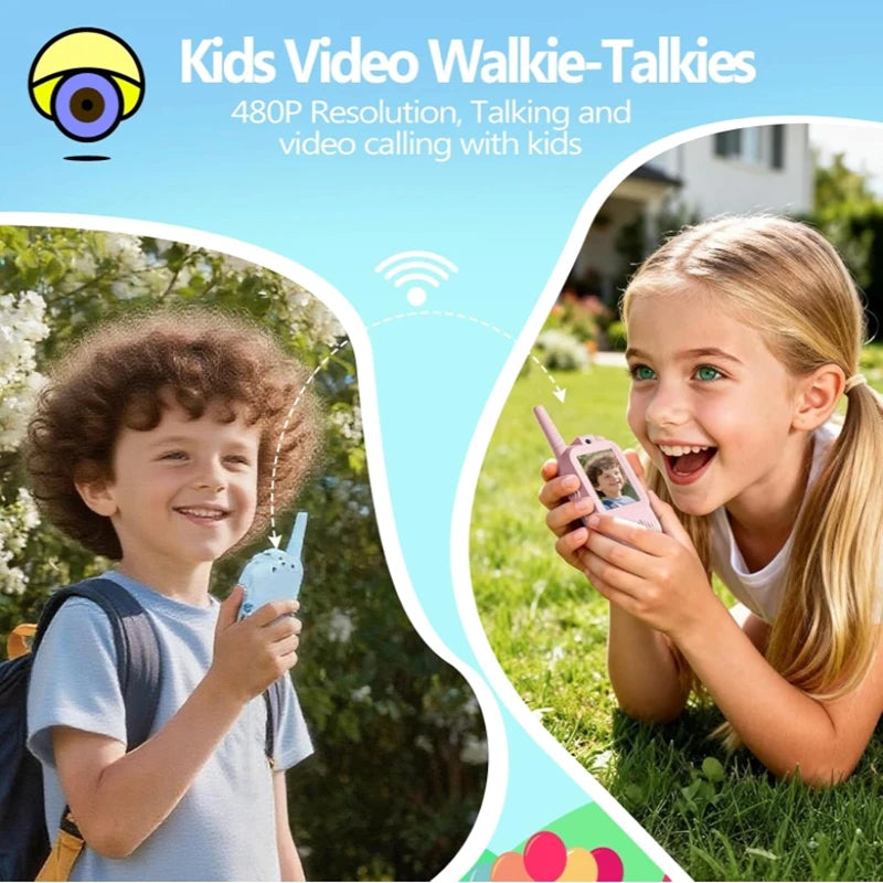 Children's Video Walkie-Talkie 2-Pack with Display Screen Voice