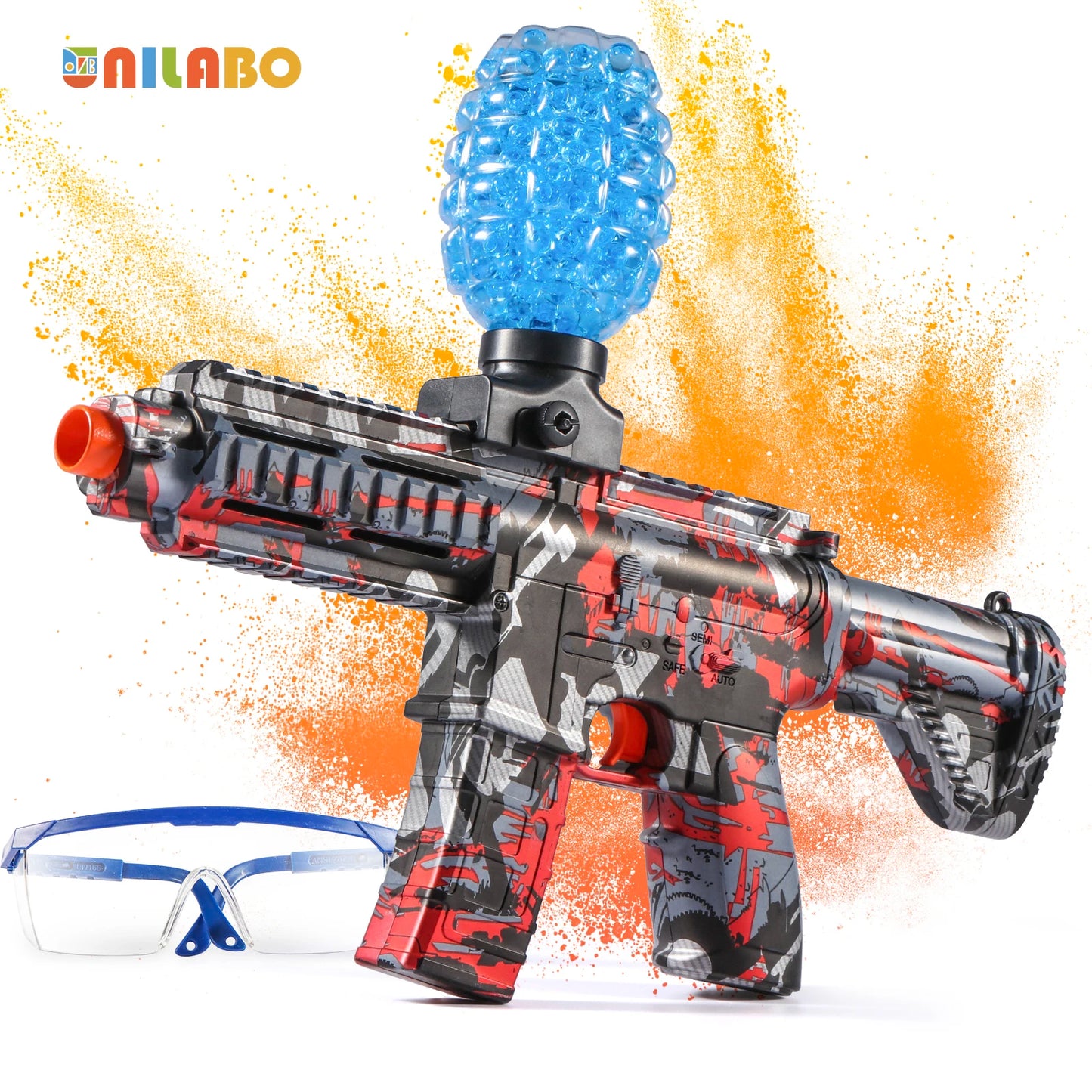 M416 Electric Ball Blaster Toy Gun - High-Speed, Metallic Finish,
