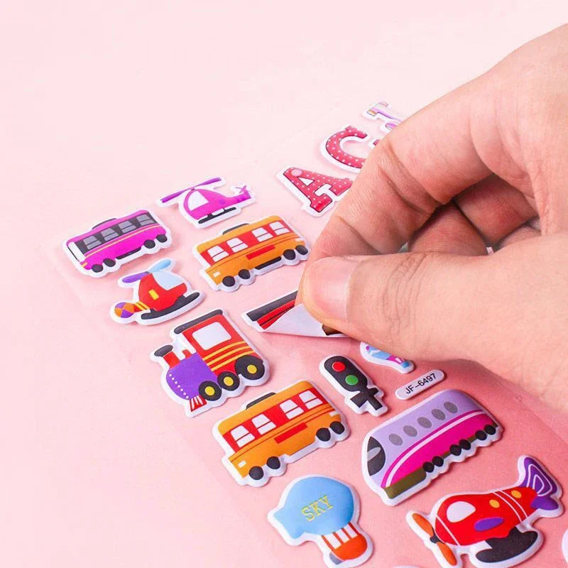 10/20/30/40/50 Sheets 3D Stickers for Kids Puffy Children Stickers