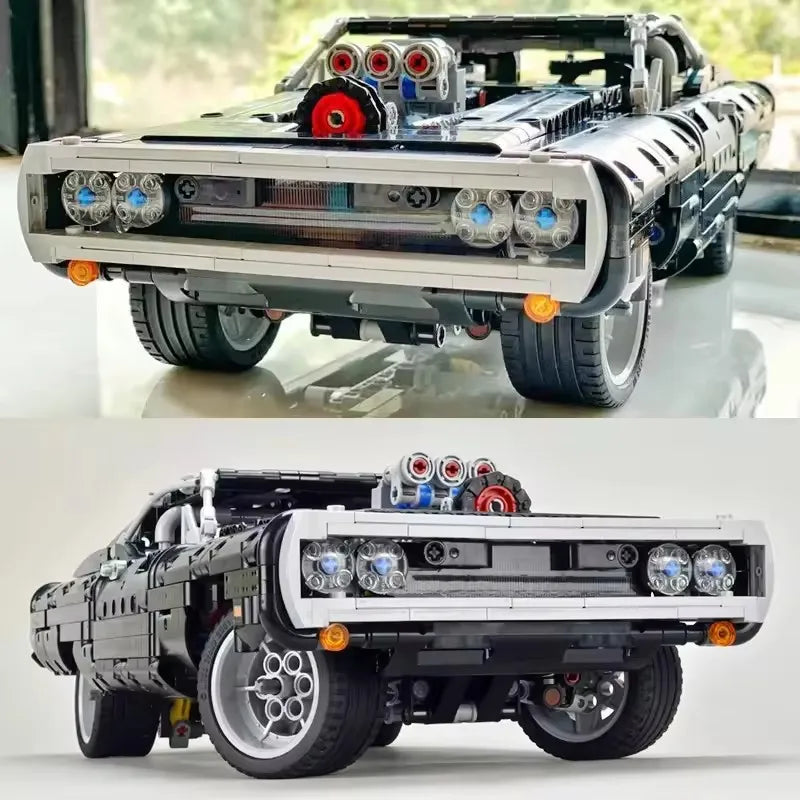 Technical Car Dodged Charger Racing Car Building Blocks Model Movie