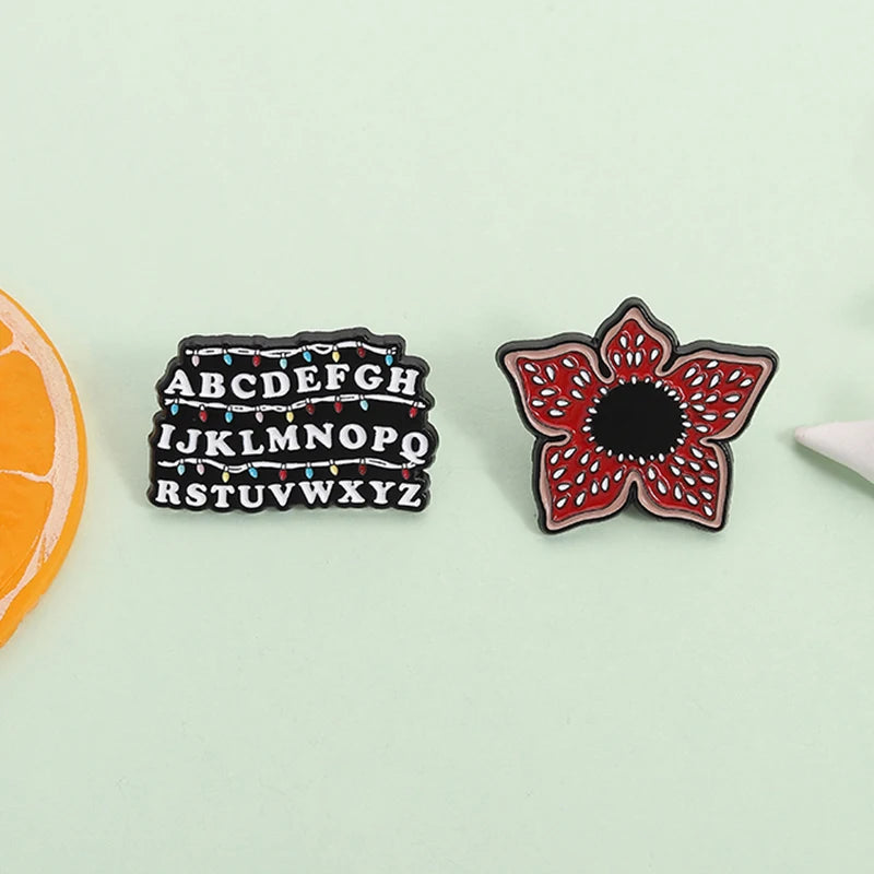 Sci-fi Horror American TV Series Enamel Pin Red Cannibal Flowers
