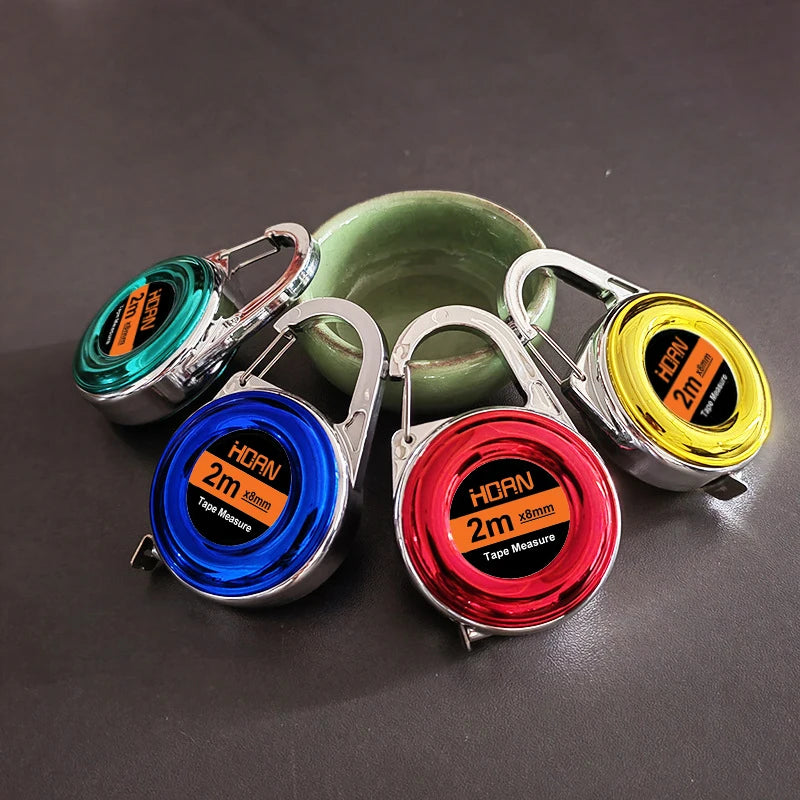 1pc Mini Keychain Tape Measure 2m Steel Tape Measure Delicate Small