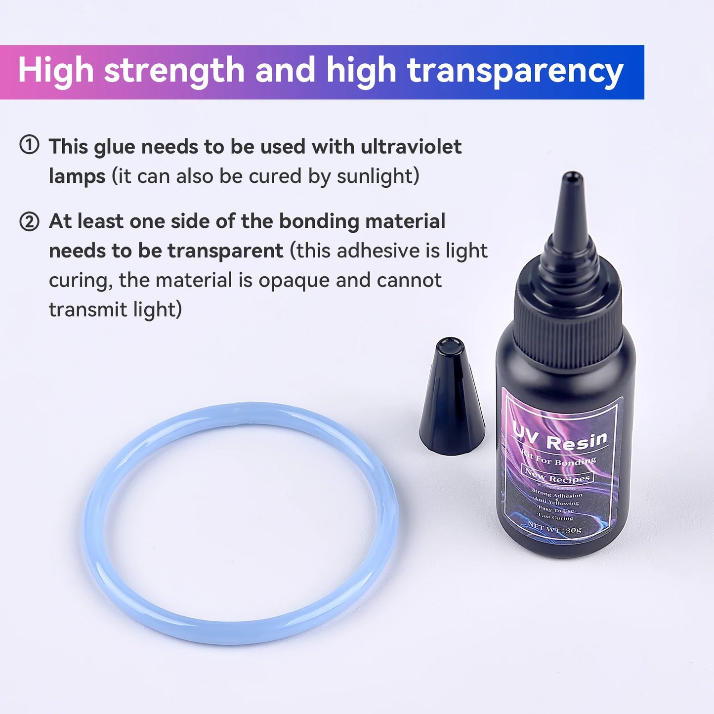 20g/30g/50g UV Epoxy Resin Glue DIY Jewelry Making High Transparency